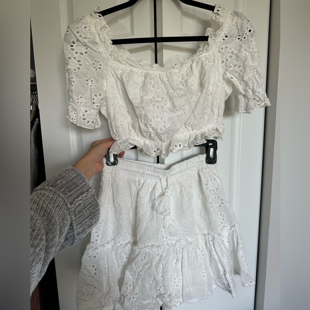 Elan Two Piece Eyelet Set | Top Size M & Skirt Size S | Only Worn Twice!